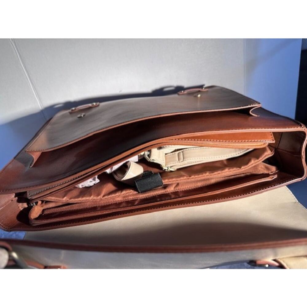 NWT Ecosusi Tri‑Color 3‑in‑1 Briefcase Convertible Shoulder Bag Backpack Work - Picture 8 of 12